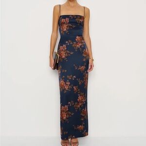 NWOT Reformation Frankie Silk Dress Blue - Size 4